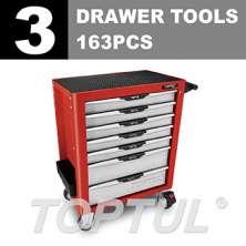  W/7 Drawer Tool Trolley -163PCS PRO-LINE SERIES 3 DRAWER TOOLS