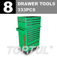 GENERAL SERIES W/3-Drawer Tool Chest+W/7-Drawer Tool Trolley -333PCS 8 DRAWER TOOLS 0