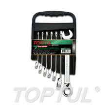 SIZE(mm) 7PCS -STORAGE RACK -Pro-Series Reversible Ratchet Combination Wrench Set 0