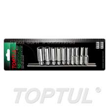 SIZE(inch) 10PCS -1/4" DR. 12PT Deep Socket Rail Set