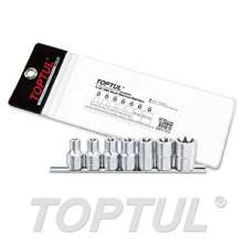 SIZE(E) 7PCS -1/2" DR. Star Socket Rail Set