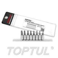 SIZE(T) 8PCS -1/4" DR. Star Tamperproof Bit Socket Rail Set 0