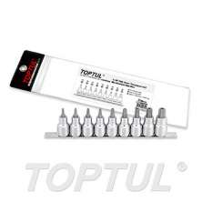 SIZE(T) 9PCS -1/2" DR. Star Tamperproof Bit Socket Rail Set