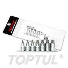 SIZE(M) 7PCS -1/2" DR. Spline Bit Socket Rail Set