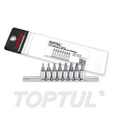 SIZE(T) 8PCS -1/4" DR. Star Bit Socket Rail Set