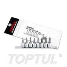 SIZE(T) 8PCS -3/8" DR. Star Bit Socket Rail Set 0