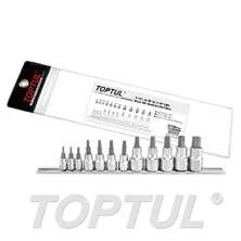 SIZE(T) 12PCS -1/4",3/8"&1/2" DR. Star Bit Socket Rail Set