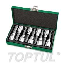 SIZE(T) 9PCS 1/2" DR. Long Star Bit Socket Set  0