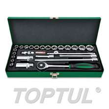 SIZE(mm) 26PCS -3/8" DR. 6PT&12PT Socket Set