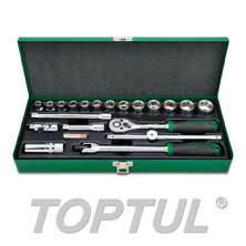 SIZE(mm) 20PCS -3/8" DR. 6PT&12PT Socket Set (METRIC)