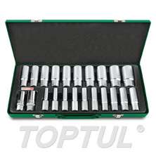 SIZE(mm) 22 PCS -1/2" DR. 6PT Flank Deep Socket Set