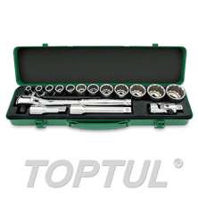 SIZE(mm) 16PCS -1/2" DR. 12PT Flank Socket Set