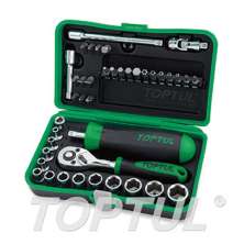 SIZE(mm) 41PCS -Professional Grade 1/4" DR. 6PT Flank Socket Set