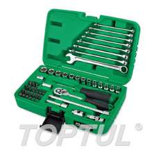 SIZE(mm) 49PCS -Professional Grade 1/4" DR. 6PT&12PT Flank Socket Wrench Set 0