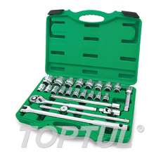 SIZE(mm) 24PCS -Professional Grade 1/2" DR. 6PT&12PT Flank Socket Set 0