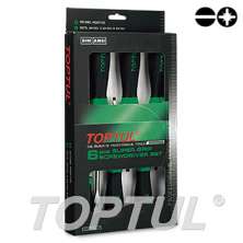 6PCS Slotted & Pozidriv Super-Grip Screwdriver Set