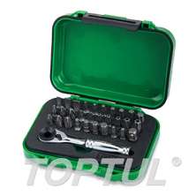 31PCS 1/4" Hex Driver Mini Ratchet Bit Set